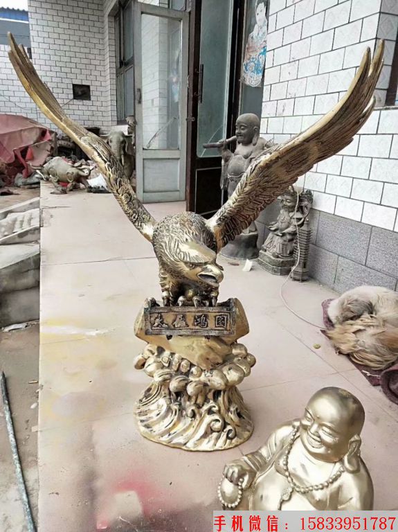 铸铜老鹰雕塑,老鹰工艺品,办公室老鹰雕塑3