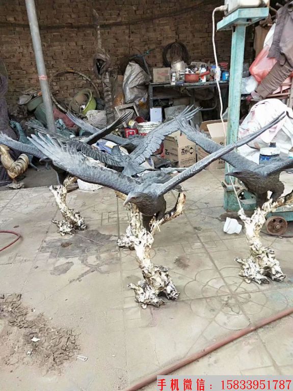 铸铜老鹰雕塑,老鹰工艺品,办公室老鹰雕塑5